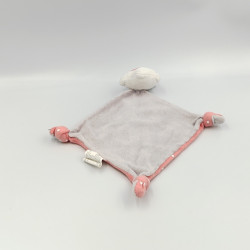 Doudou plat nuage rose gris blanc étoiles SIPLEC