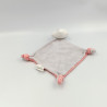 Doudou plat nuage rose gris blanc étoiles SIPLEC
