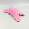 Doudou plat lapin rose blanc bleu SUCRE D'ORGE