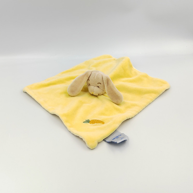 Doudou plat lapin jaune carotte KING BEAR