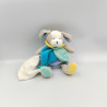 Doudou et compagnie chien bleu gris jaune col pétale mouchoir