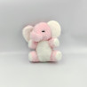 Ancien Doudou peluche éléphant rose blanc Nounours