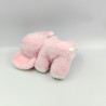 Ancien Doudou peluche éléphant rose blanc Nounours