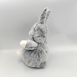 Doudou ours déguisé en lapin blanc gris ATMOSPHERA