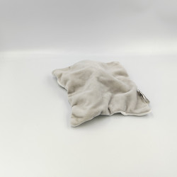 Doudou plat ours blanc orange gris TOM & ZOE