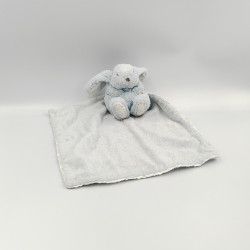 Doudou plat lapin bleu mouchoir TARTINE ET CHOCOLAT