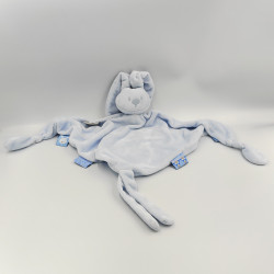 Doudou plat triangle lapin bleu ciel Lapidou NATTOU