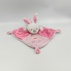 Doudou plat lapin rose pois oiseau MOTS D'ENFANTS sans étiquette