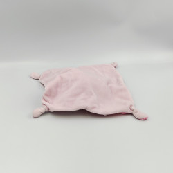 Doudou plat lapin rose pois oiseau MOTS D'ENFANTS sans étiquette