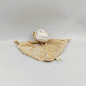 Doudou plat singe beige blanc rayé fleurs CA CREDIT AGRICOLE