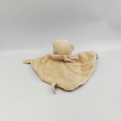 Doudou plat singe beige blanc rayé fleurs CA CREDIT AGRICOLE