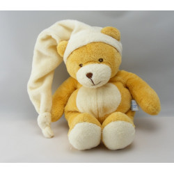 Doudou ours écru beige bonnet GIPSY