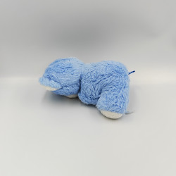 Ancien doudou peluche ours bleu blanc NOUNOURS