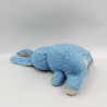 Ancienne peluche lapin bleu blanc GIPSY