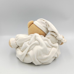 Doudou ours plume blanc dragée KALOO