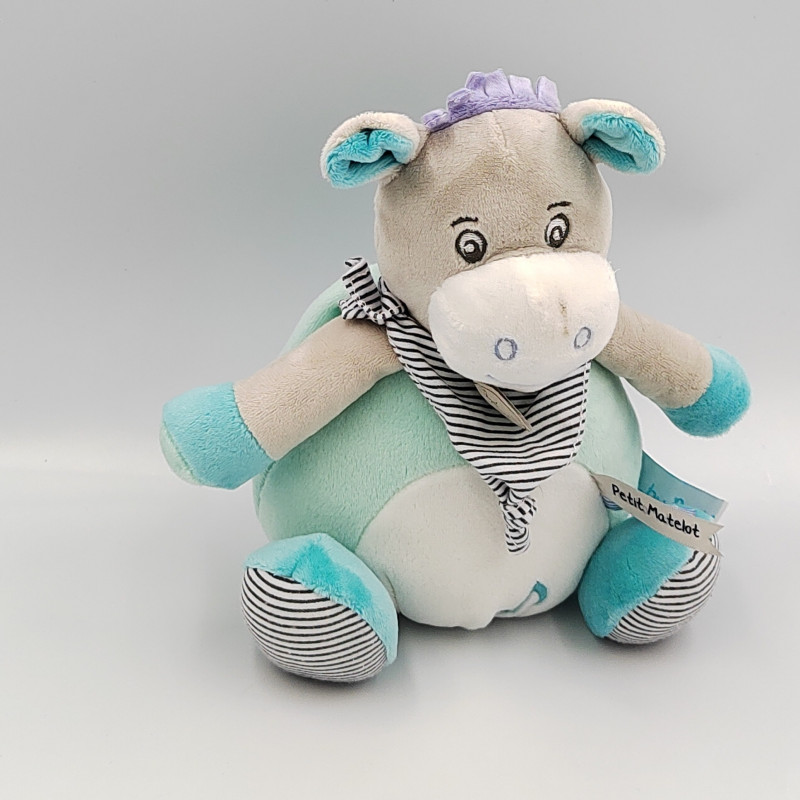 Doudou musical ane gris bleu Picotin BABY NAT