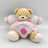 Doudou ours patapouf mauve rose fleurs Lilirose KALOO