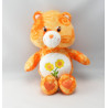 Peluche Bisounours orange clair Groscopain fleurs CARE BEARS