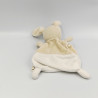 Doudou plat lapin blanc beige étoiles GRAIN DE BLE