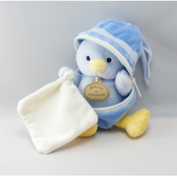 Doudou poussin bleu coquille avec mouchoir BABY NAT