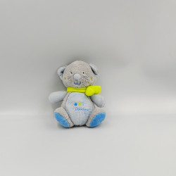 Doudou chat gris bleu vert SUCRE D'ORGE