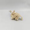 Doudou attache tétine chien beige blanc SUCRE D'ORGE