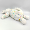 Doudou peluche lapin blanc à pois BOULGOM