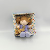 Doudou et compagnie poupée fille mauve avec ours Les Demoiselles de doudou