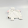 Doudou plat ours blanc vichy rose Toute Petite Jacadi Parfum JACADI