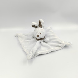 Doudou plat lapin blanc foulard gris KIABI SIMBA TOYS NICOTOY