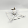 Doudou plat lapin blanc foulard gris KIABI SIMBA TOYS NICOTOY