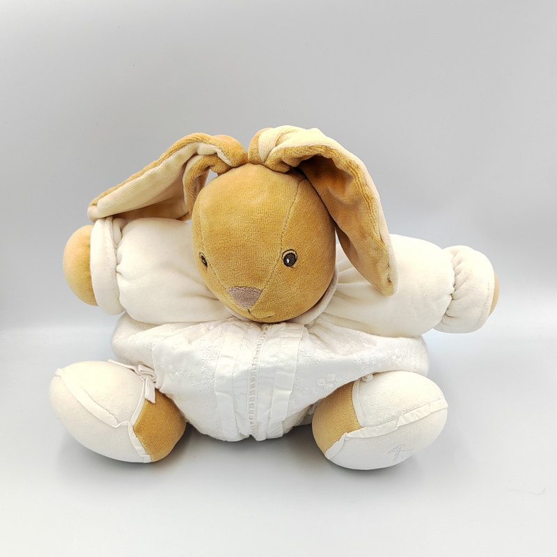 Doudou patapouf lapin blanc brodé dragée KALOO