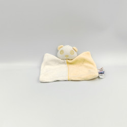 Doudou plat panda jaune blanc SUCRE D'ORGE