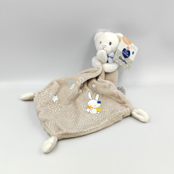 Doudou ours blanc beige gris Sweet Dreams mouchoir MOTS D'ENFANTS