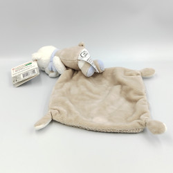 Doudou ours blanc beige gris Sweet Dreams mouchoir MOTS D'ENFANTS