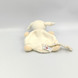 Doudou plat mouton blanc beige bleu rayé soleil BABY CLUB