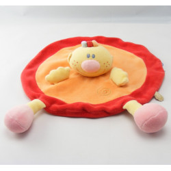 Doudou plat Billy et Babette rouge orange chien NATTOU