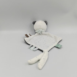 Doudou plat panda gris blanc vert crocodile NATTOU