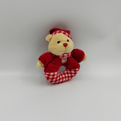Doudou hochet ours rouge ARSENAL