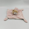 Doudou plat ours rose blanc MES PETITS CAILLOUX CMP