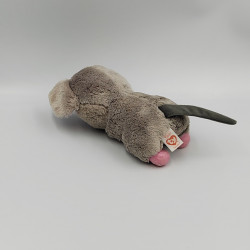 Doudou peluche souris grise rose fromage Squeaker TY