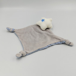 Doudou plat nuage bleu gris blanc étoiles SIPLEC