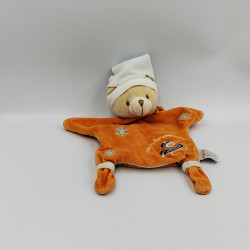 Doudou plat ours orange firmin DOUDOU ET COMPAGNIE