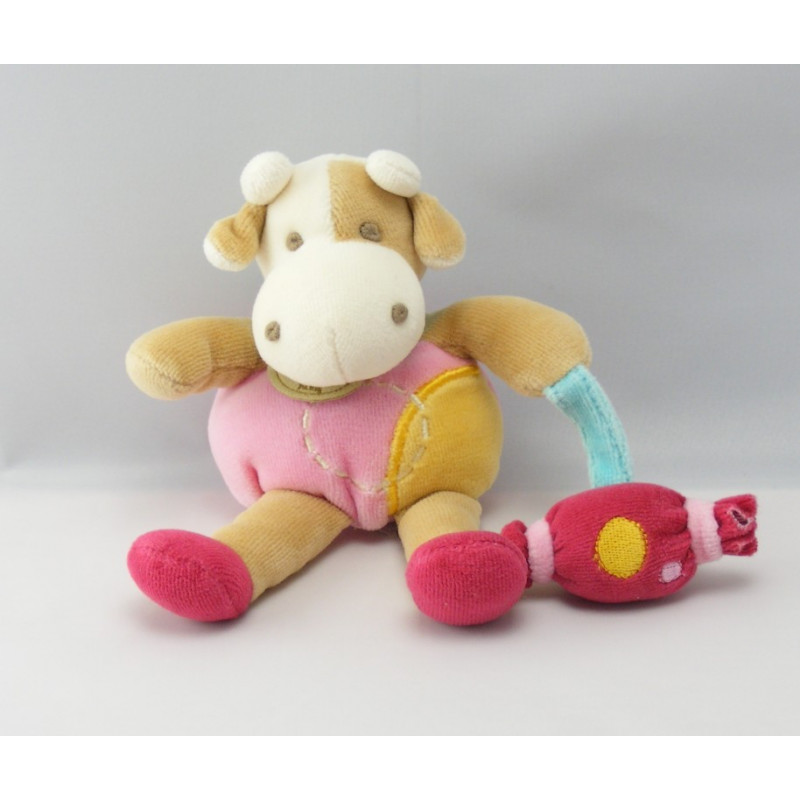 Doudou vache Cerise avec bonbon Doudou ET COMPAGNIE
