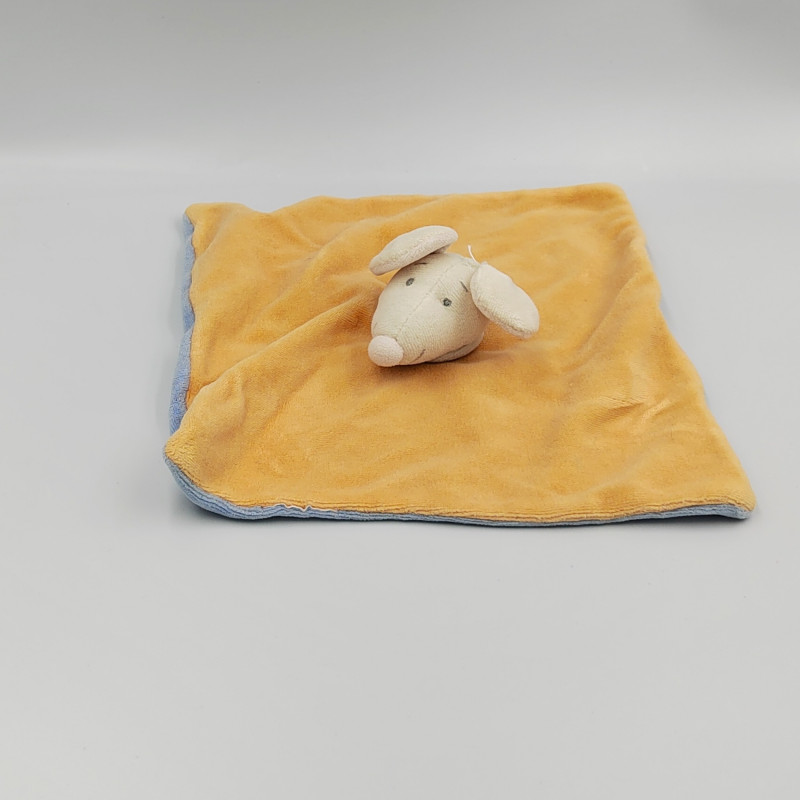 Doudou plat souris orange bleu KING BEAR