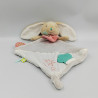 Doudou plat lapin blanc beige rose bleu BABY NAT