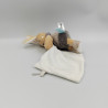 Doudou lapin beige blanc gris Perlim mouchoir Baby nat