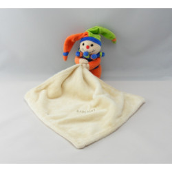 Doudou plat clown arlequin bleu vert orange BABY NAT