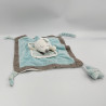 Doudou plat souris bleu gris blanc Lulu Chéri SAUTHON