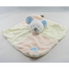 Doudou souris grise bleu pull rose fleur NICOTOY